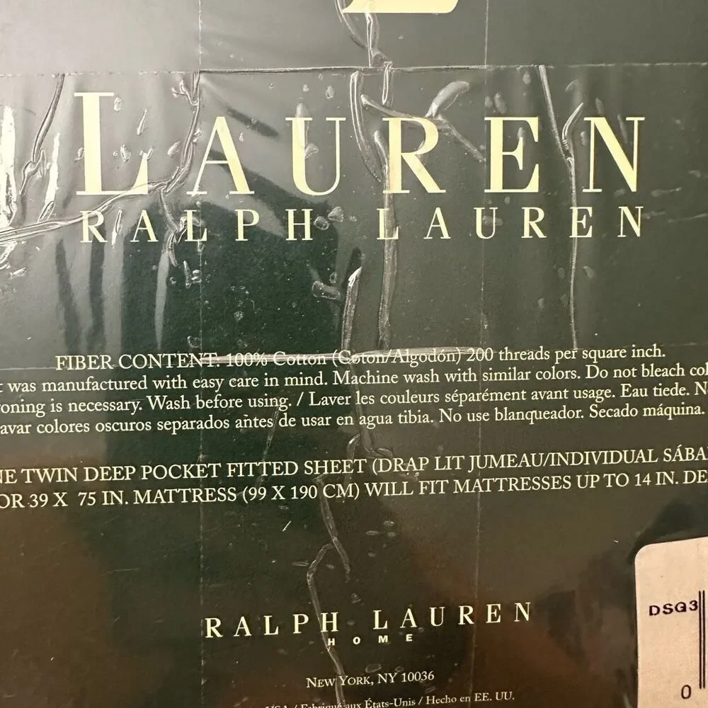 LAUREN Ralph Lauren Marseilles Floral Red Twin Premium Fitted Sheet Vintage‎ New